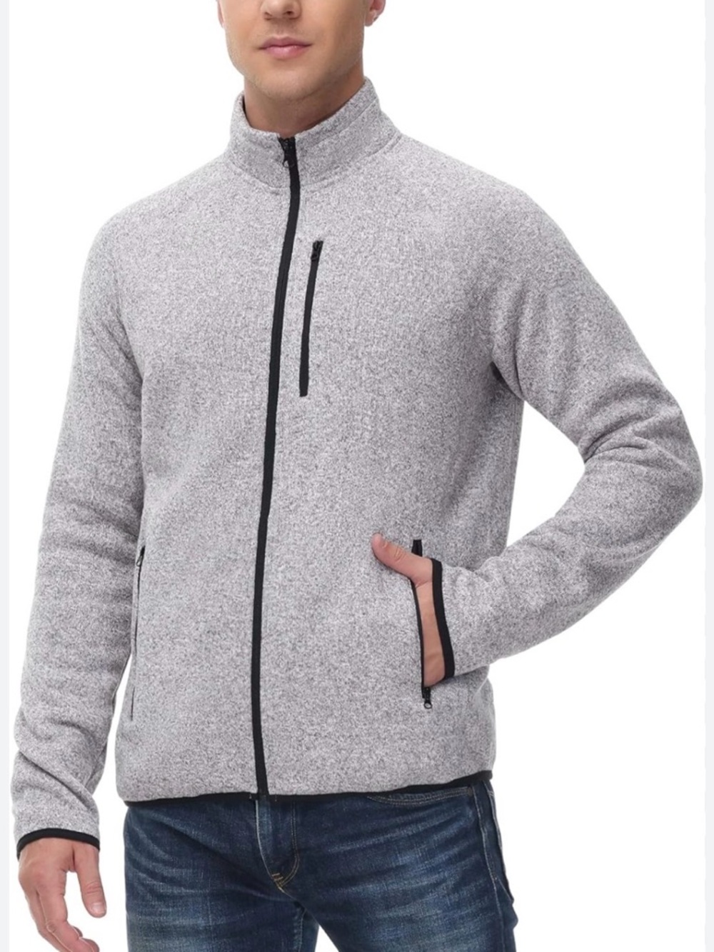 Theory men's Arctic Fleece Wool Blend Jacket Gray Sz Small
